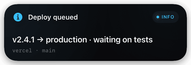 alert (info) Live Activity preview