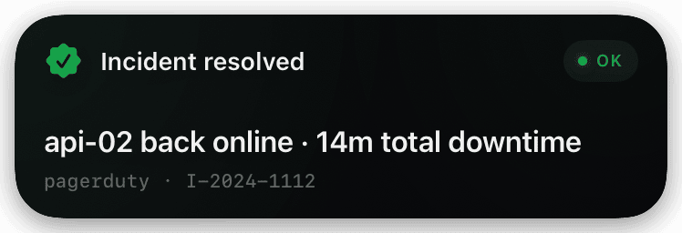 alert (success) Live Activity preview