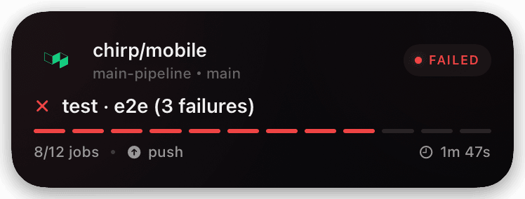 buildkite (failed) Live Activity preview