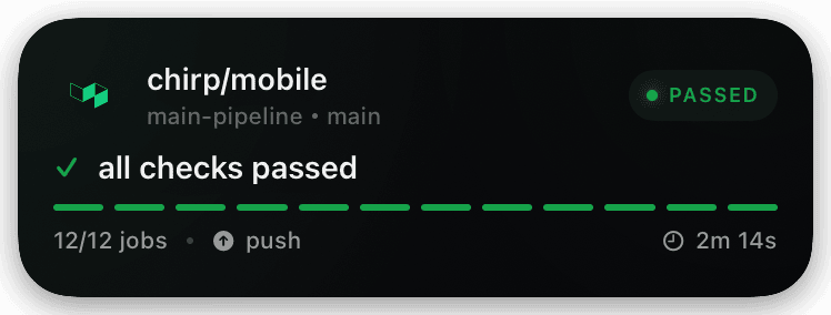 buildkite (passed) Live Activity preview