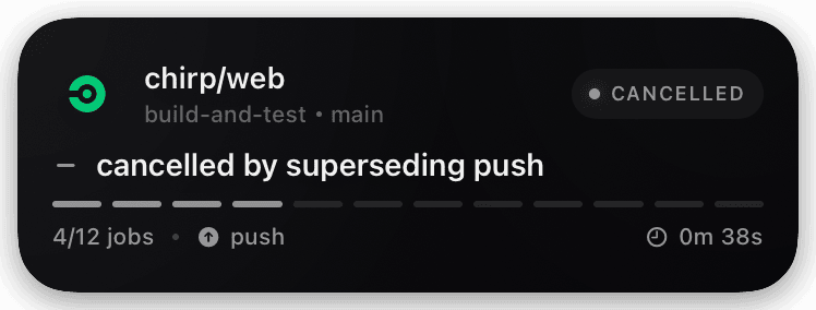 circleci (cancelled) Live Activity preview