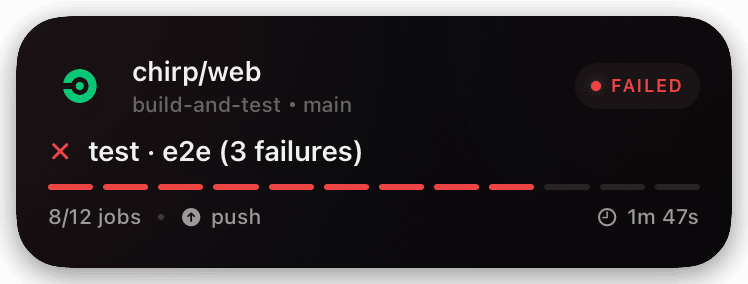 circleci (failed) Live Activity preview