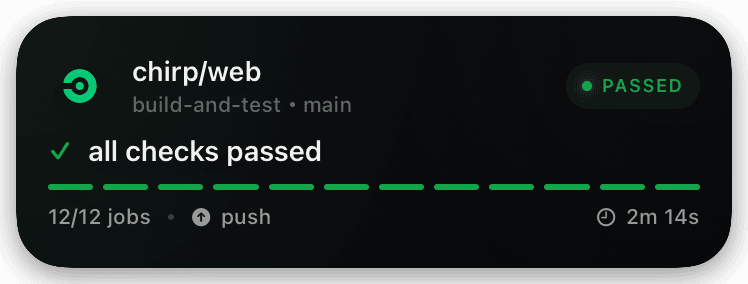 circleci (passed) Live Activity preview