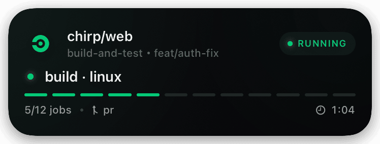 circleci (pr-trigger) Live Activity preview