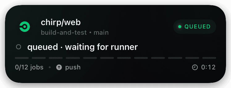 circleci (queued) Live Activity preview