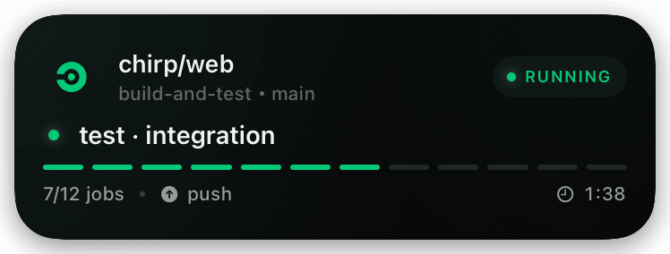 circleci (running) Live Activity preview