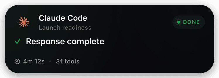 claude-code (done) Live Activity preview