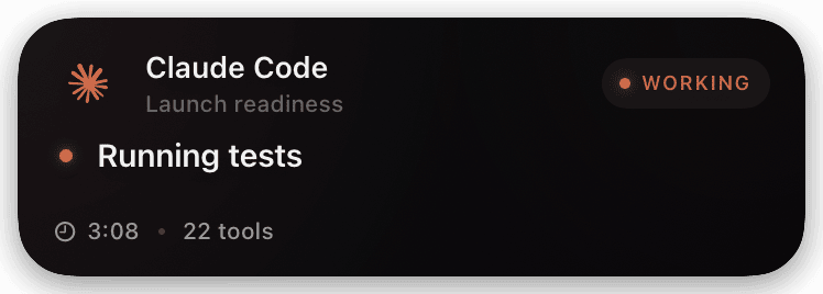 claude-code (tool-just-succeeded) Live Activity preview