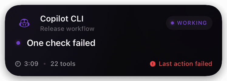 copilot (tool-failed) Live Activity preview