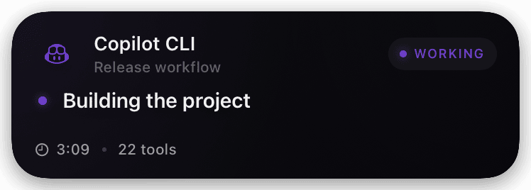copilot (tool-just-succeeded) Live Activity preview
