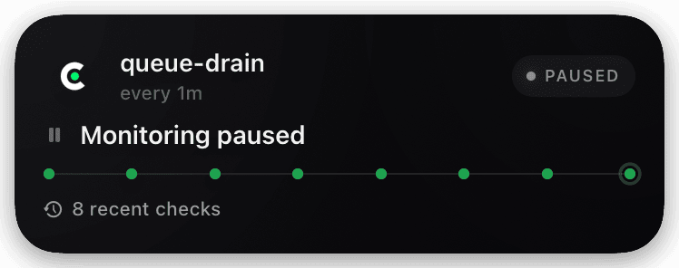 cronitor (paused) Live Activity preview