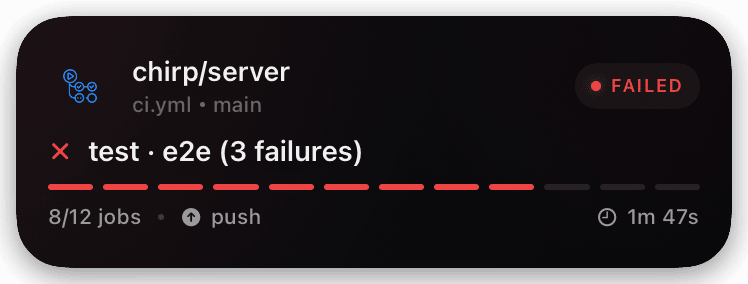 gh-actions (failed) Live Activity preview