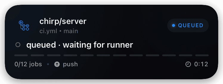 gh-actions (queued) Live Activity preview
