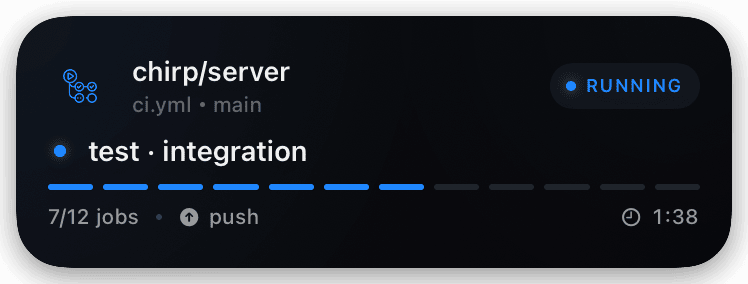 gh-actions (running) Live Activity preview