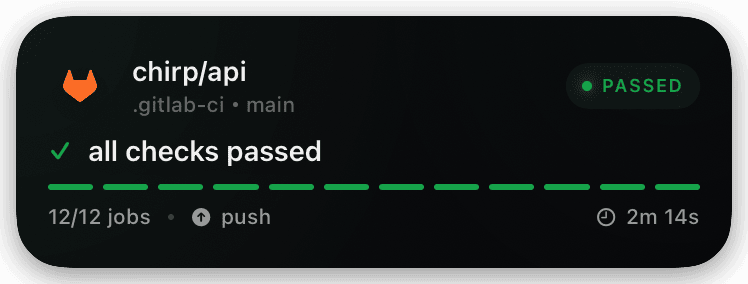 gitlab-ci (passed) Live Activity preview