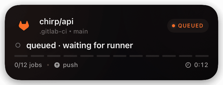 gitlab-ci (queued) Live Activity preview