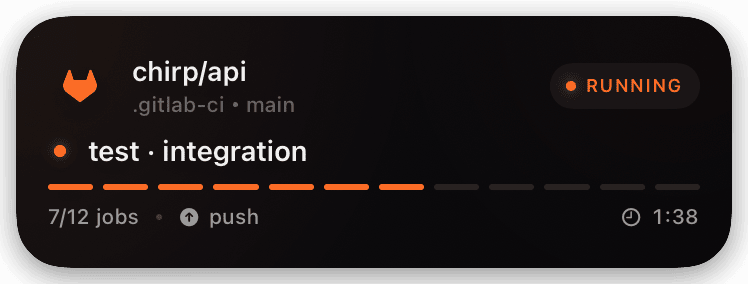 gitlab-ci (running) Live Activity preview