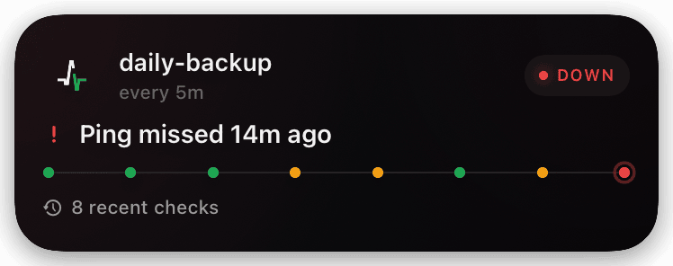 healthchecks (down) Live Activity preview