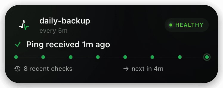 healthchecks (healthy) Live Activity preview