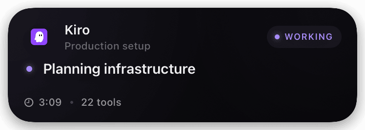kiro (tool-just-succeeded) Live Activity preview