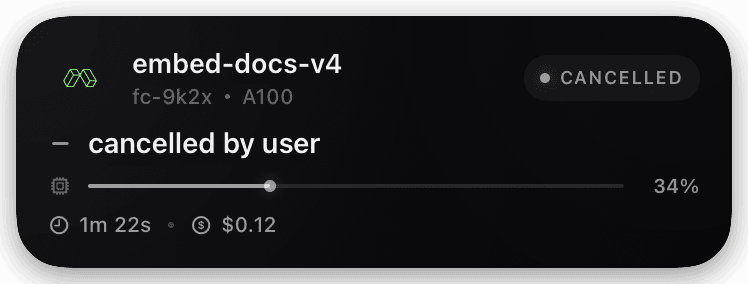 modal (cancelled) Live Activity preview