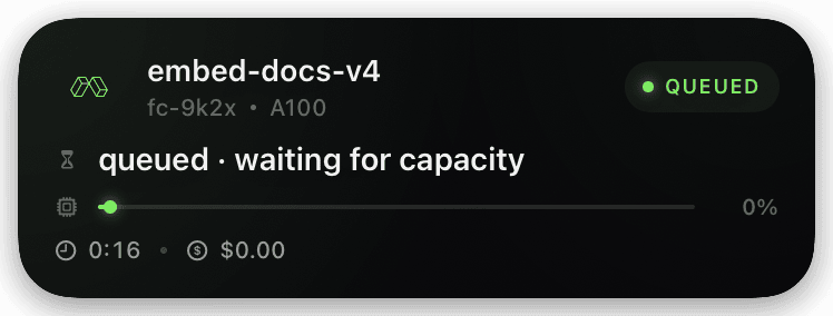 modal (queued) Live Activity preview