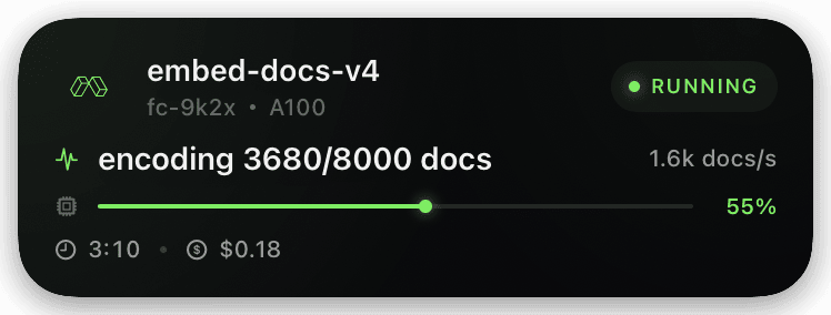 modal (running) Live Activity preview