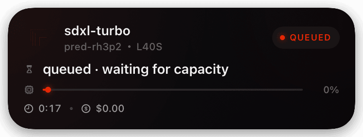 replicate (queued) Live Activity preview