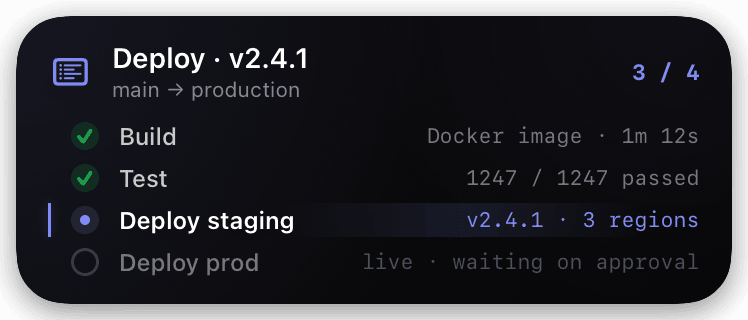 stack (indigo) Live Activity preview