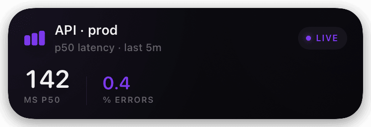 stats (purple) Live Activity preview