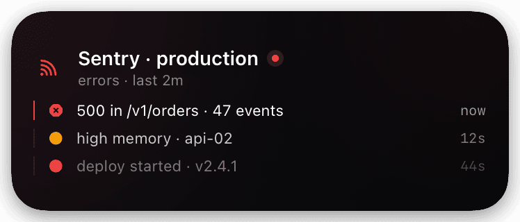 stream (red) Live Activity preview