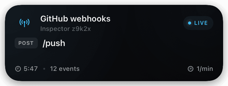 webhook-inspector (live-raw-inspector) Live Activity preview